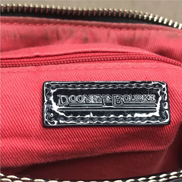 Dooney & Bourke Hobo Purse Bag Beige & Black Canvas Shoulder Bag - Picture 16 of 16